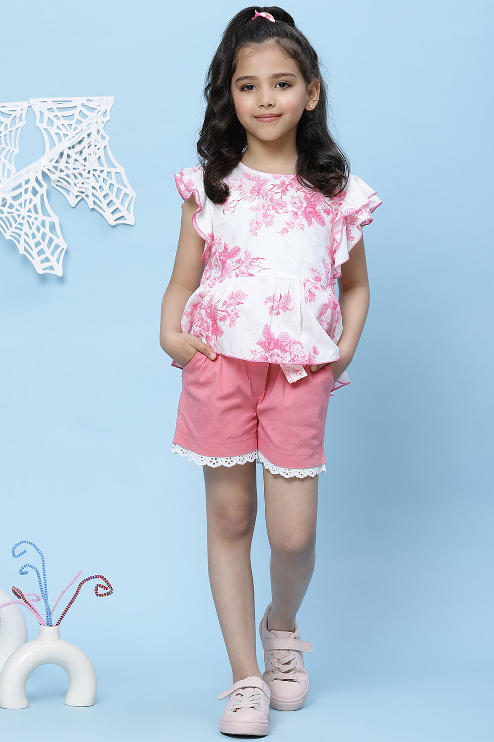 White Cotton A-Line Printed Top image number 5