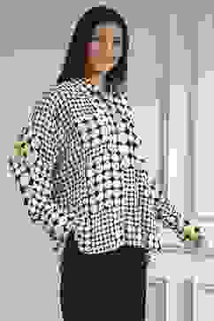 Ivory Viscose Asymmetric Printed Top image number 4