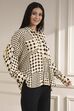 Ivory Viscose Asymmetric Printed Top image number 4