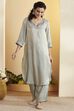 Sky Blue Viscose Rayon Straight Kurta Pants Set