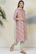 Tea Green Poly Metallic Straight Suit Set image number 5