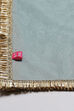 Pink And Turq Straight Poly Cotton Girls Lehenga Set image number 2