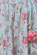Pink And Turq Straight Poly Cotton Girls Lehenga Set image number 3