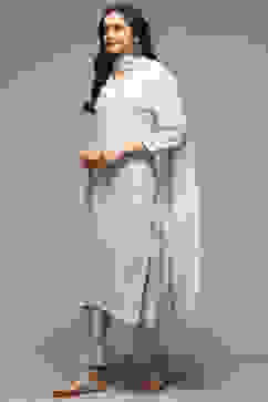 Sea Green Viscose Straight Kurta Pants Suit Set image number 5