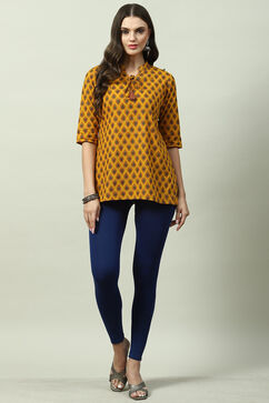 Deep Blue Solid Leggings image number 5