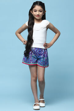 White Sleeveless Top With Schiffli Lace Detail image number 0