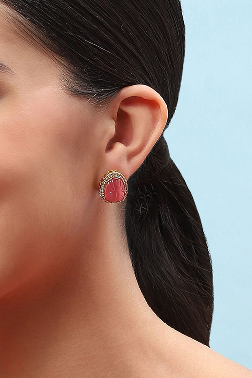 Light Pink Brass Earrings image number 3