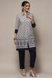Blue Cotton Unstitched Suit set image number 6