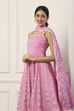 Pink Cotton Floral Printed Kalidar Suit Set image number 7
