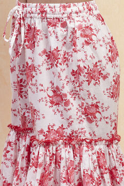 White Red Cotton Sharara Suit Set image number 2