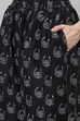 Black Straight Cotton Three Piece Printed Sleepwear Set image number 2