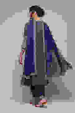 Blue LIVA Gathered Kurta Palazzo Suit Set image number 4