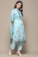 Pink Cotton Blend Floral Digital Print Unstitched Suit Set image number 7