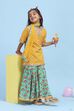 Yellow Cotton Printed Straight Suit Set