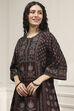 Brown Printed Straight Suit Set image number 1