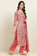 Green Cotton Floral Unstitched Suit Set image number 6