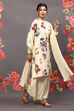 Off White Cotton Blend Straight Kurta Suit Set image number 6