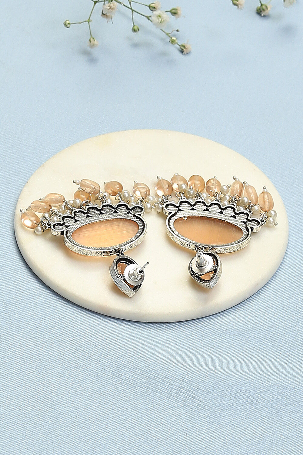 Peach Brass Earrings image number 2