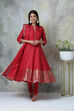 Blue Cotton Kalidar Kurta Churidar Suit Set image number 4