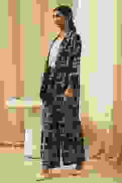 Black Viscose Printed Co-ord Set image number 3