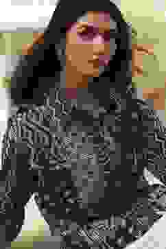 Black Cotton Printed Straight Shirt image number 1