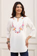 White Cotton Straight Top image number 5