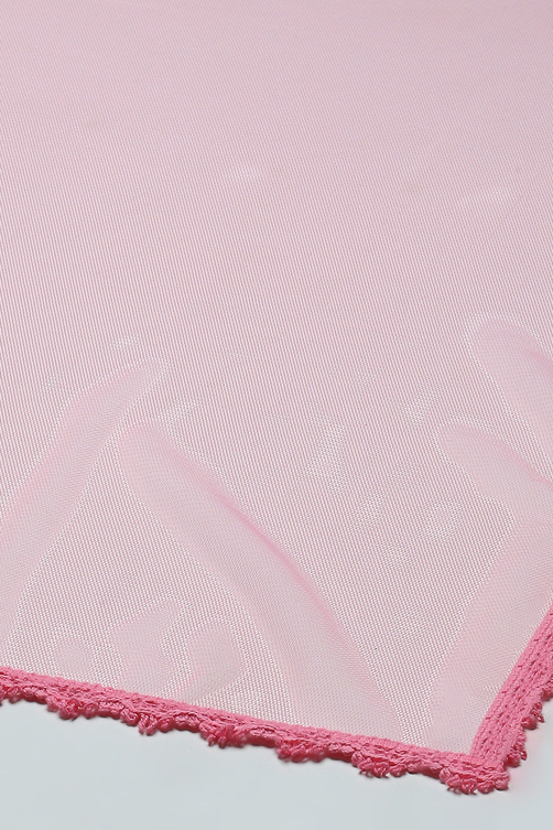 Yellow Gathered Cotton Kurta With Palazzo & Net Dupatta image number 3