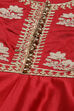 Red Cotton Silk Anarkali Yarndyed Suit Set image number 1