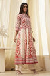 White and Black Cotton Printed Anarkali Kurta Set image number 5