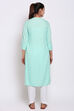 Aqua Rayon Straight Kurta image number 5