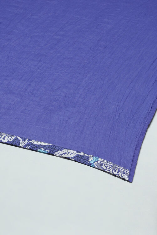 Blue Cotton Kalidar Kurta Churidar Suit Set image number 3