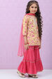 Yellow & Pink Cotton Lehenga Set image number 6
