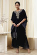 Blue Art Silk A-Line Kurta Palazzo Suit Set image number 6