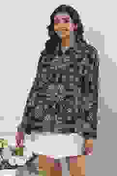 Black Cotton Straight Shirt image number 2