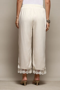 Cream Rayon Regular Solid Palazzo image number 2