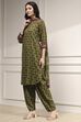 Indigo Blue Printed Straight Suit Set image number 3