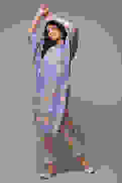 Purple Rayon Straight Printed Kurta image number 1