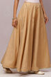 Gold Flared Metallic Cotton Skirts image number 0
