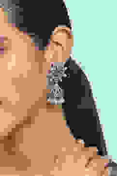 Green Brass Jhumka image number 1