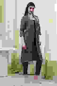 Indigo Poly Mettalic Front Open Yarndyed Shrug image number 4