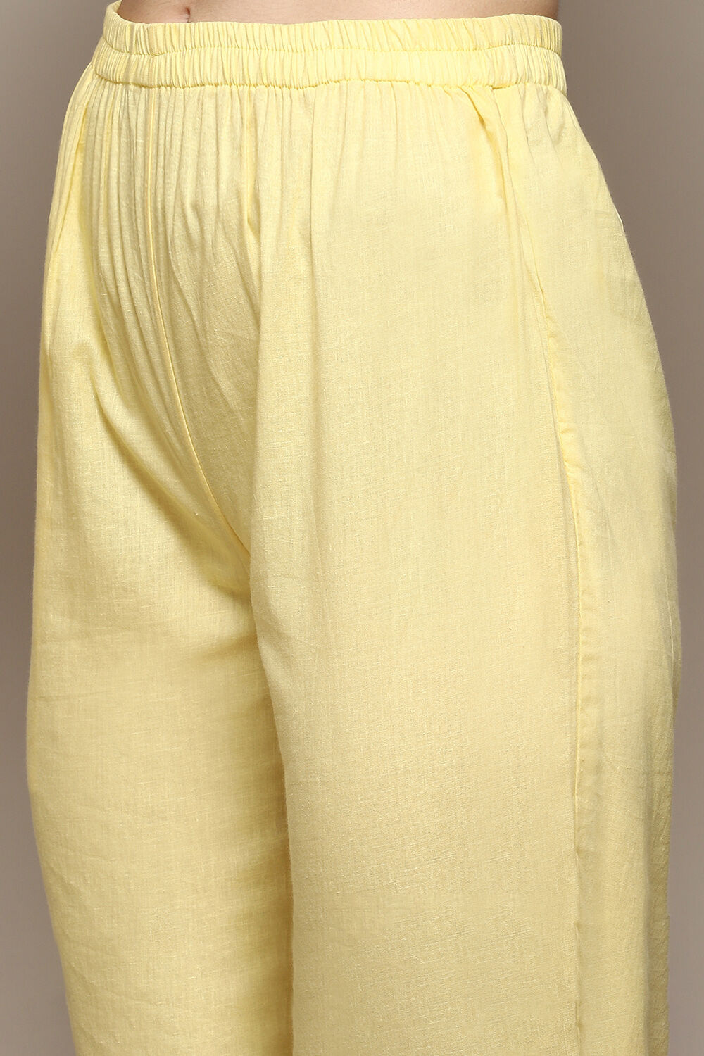 Yellow Cotton Hand Embroidered Unstitched Suit Set image number 3