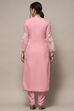 Baby Pink Organza Unstitched Suit set image number 6