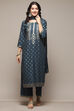 Blue Voile Relaxed Kurta Palazzo Suit Set image number 7