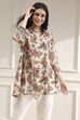 Off-White and Red Cotton A-Line Shirt image number 5