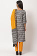 Grey Cotton Ikkat Easy Stitch Suit Set image number 4