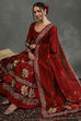 Rohit Bal Maroon Silk Chanderi Floral Anarkali Suit Set image number 0