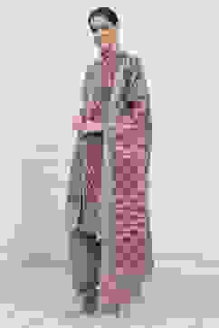 Purple Chanderi Blend Brocade Unstitched Suit Set image number 4