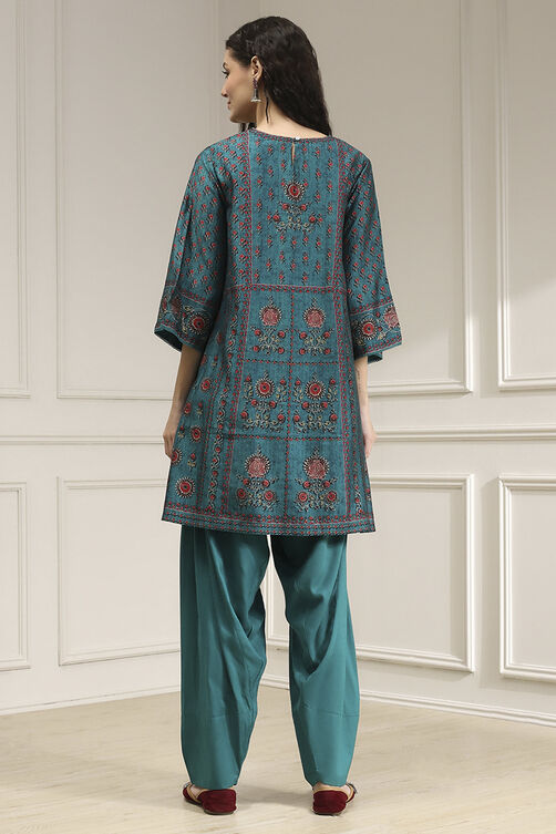 Brown Printed Straight Suit Set image number 4