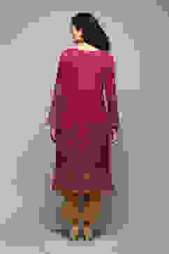 Berry Poly Cotton Straight Yarndyed Kurta image number 3