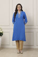 Red Viscose Lace Embroidery Straight Kurta image number 5